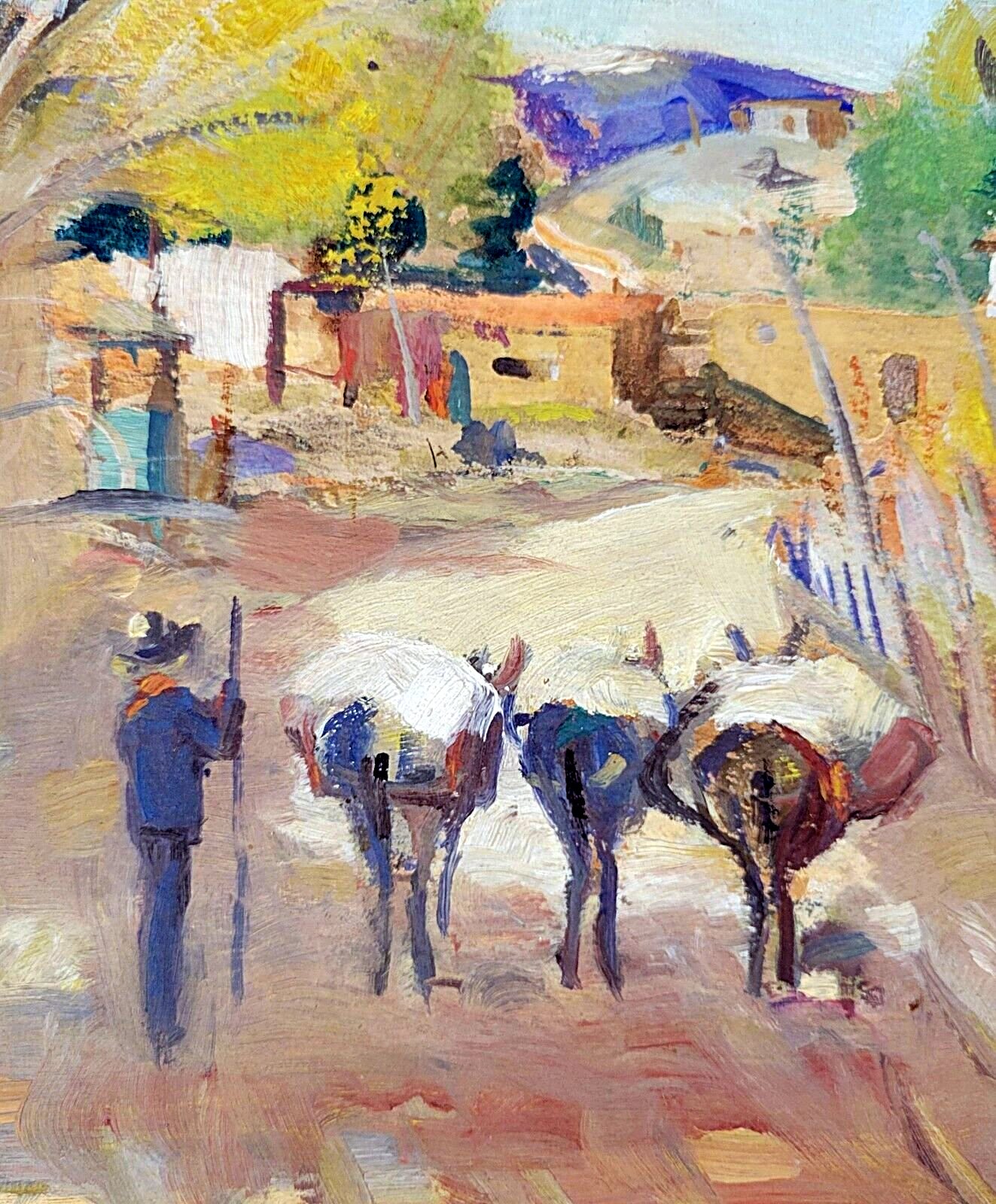 Detail of the brushwork and palette