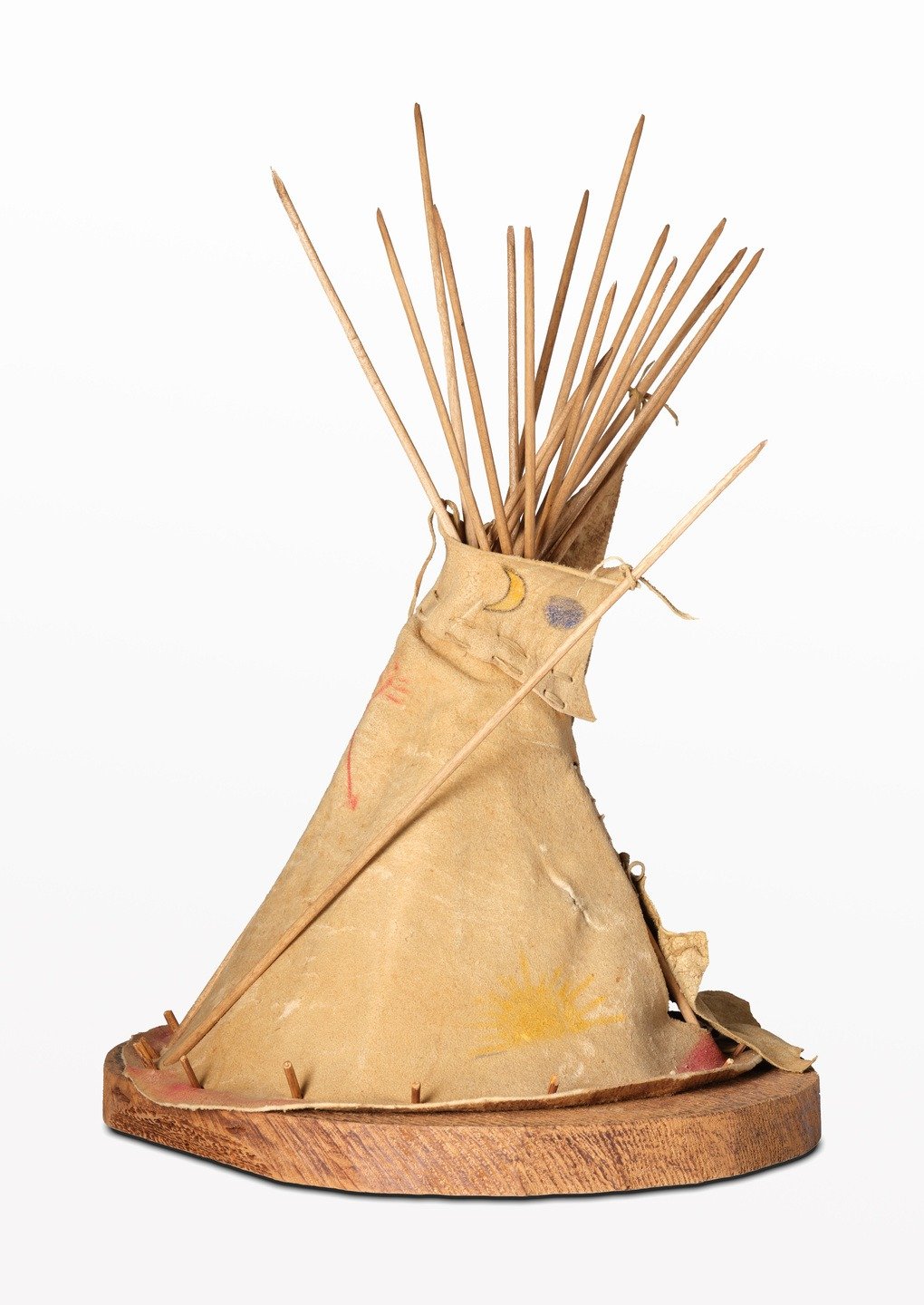 Painted Teepee - yellow sun motif on the side